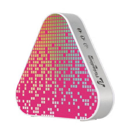 Hot Pink Techno Raining Pixels Groovy Bluetooth Speaker