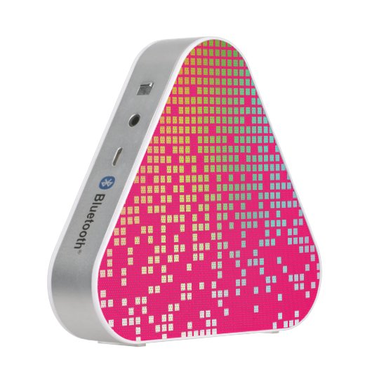 Hot pink techno raining pixels groovy bluetooth speaker (Right)