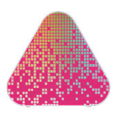 Hot pink techno raining pixels groovy bluetooth speaker (Front)