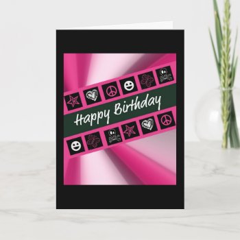 Hot Pink Teen Birthday Card by sharpcreations at Zazzle