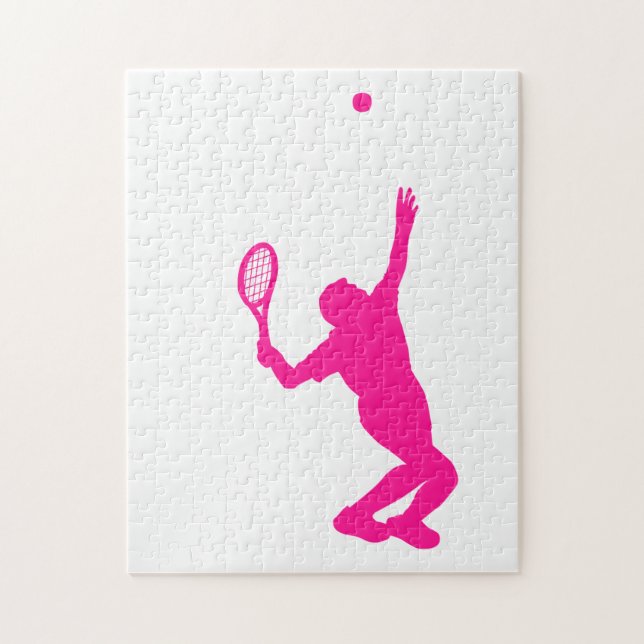 Hot Pink Tennis Jigsaw Puzzle (Vertical)