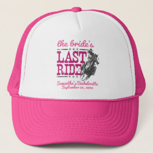 Hot Pink The Bride's Last Ride Trucker Hat