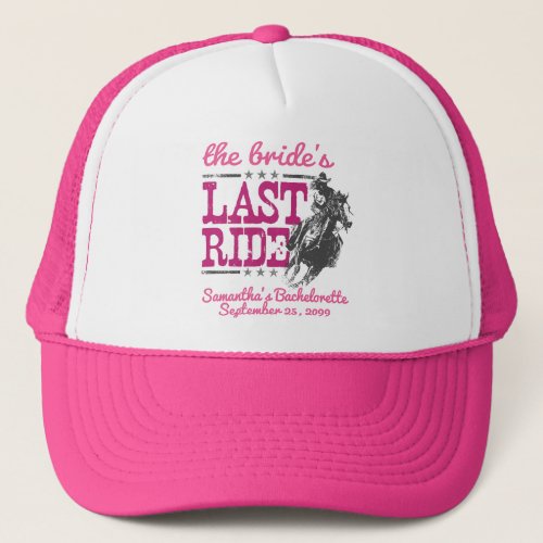 Hot Pink The Brides Last Ride Trucker Hat