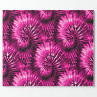 Hot Pink Tie Dye Psychedelic Starburst Retro Wrapping Paper