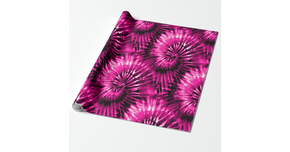 Hot Pink Retro Modern Starburst Pattern Wrapping Paper