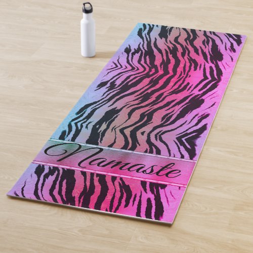 Hot Pink Tiger Print Yoga Mat