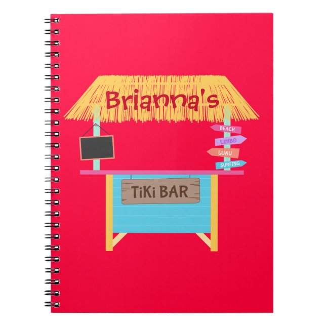 Hot Pink Tiki Bar Design Notebook (Front)