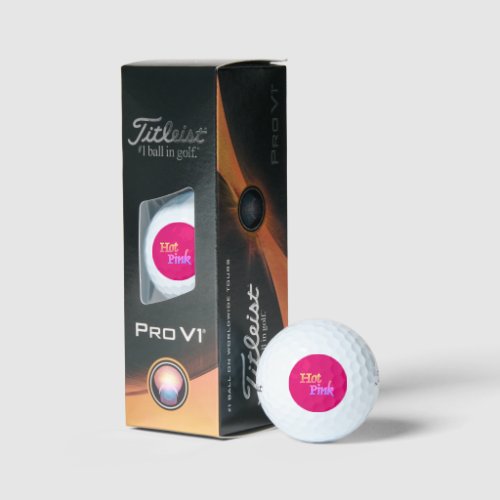 Hot Pink Titleist Pro V1 golf balls 3 pk