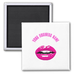 Hot Pink Tooth Gem Lips Crystal Classic Magnet