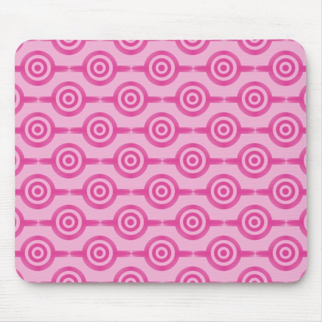 Hot Pink Trendy Circles Mousepad (Front)
