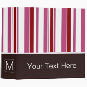 Hot Pink Trendy Stripes Pattern 3 Ring Binder