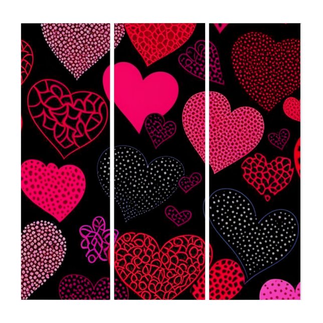 Hot Pink Triptych Wall Art (Front)