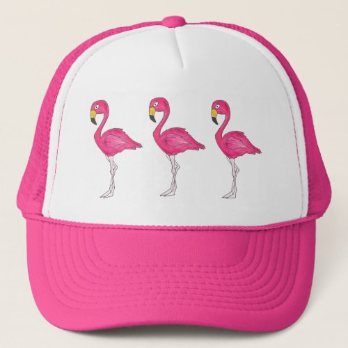 Hot Pink Tropical Flamingo Flamingos Bird Trucker Hat