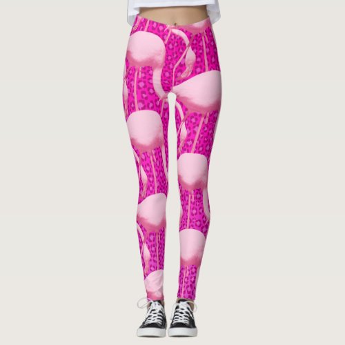 Hot Pink Tropical Flamingo  Leopard Leggings