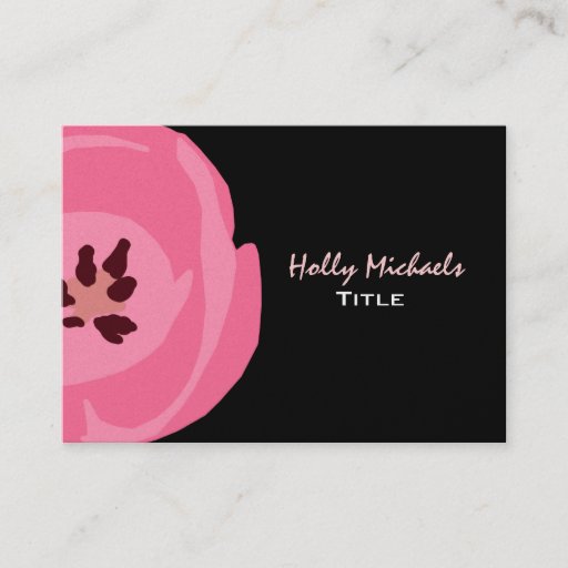 Customizable Hot Pink Tulip Painting Business Card