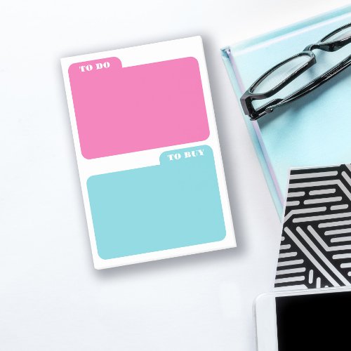 Hot Pink  Turquoise To Do  To Buy Post_it Notes