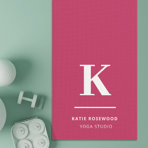 Hot Pink Typographic Monogram Yoga Mat