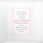 Hot Pink typography Class of 2024 graduation photo Tri-Fold Announcement (Inside Middle)
