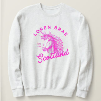 Hot pink unicorn Loren Brae sweatshirt