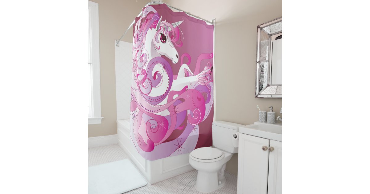 Hot Pink Unicorn Shower Curtain Zazzle