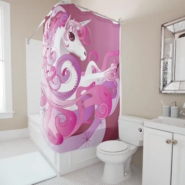 Hot Pink Unicorn Shower Curtain Zazzle