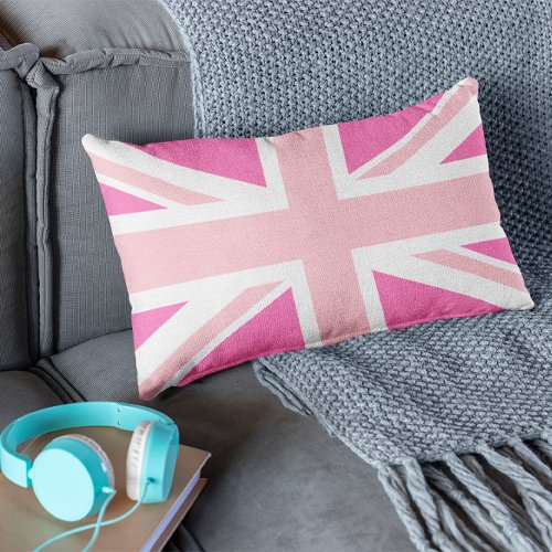 Hot Pink Union Jack Lumbar Pillow