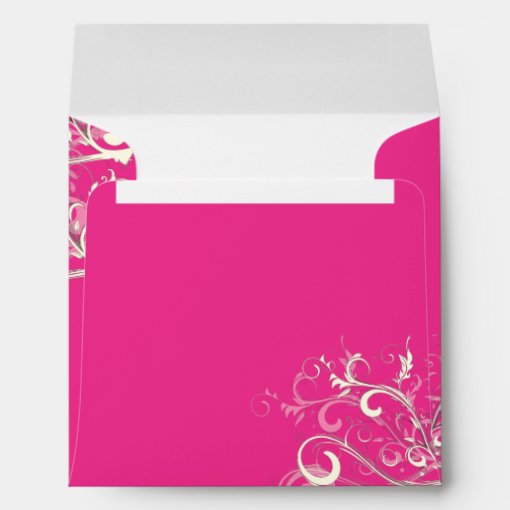 Hot Pink Vanilla Swirls, 5.25x5.25 Envelope | Zazzle