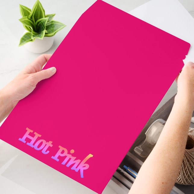 Hot Pink vertical large shipping envelope mailers (Desk)