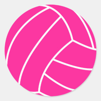 Hot Pink Volleyball Classic Round Sticker