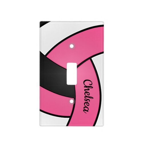 Hot Pink Volleyball Design with DIY Signature Name Light Switch Cover