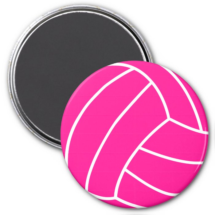 Hot Pink Volleyball Fridge Magnet