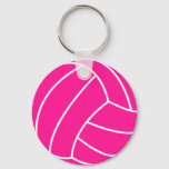 Hot Pink Volleyball Keychain at Zazzle