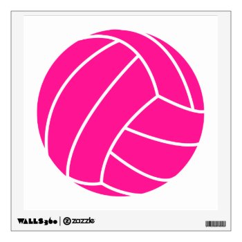 Hot Pink Volleyball Wall Sticker by ColorStock at Zazzle
