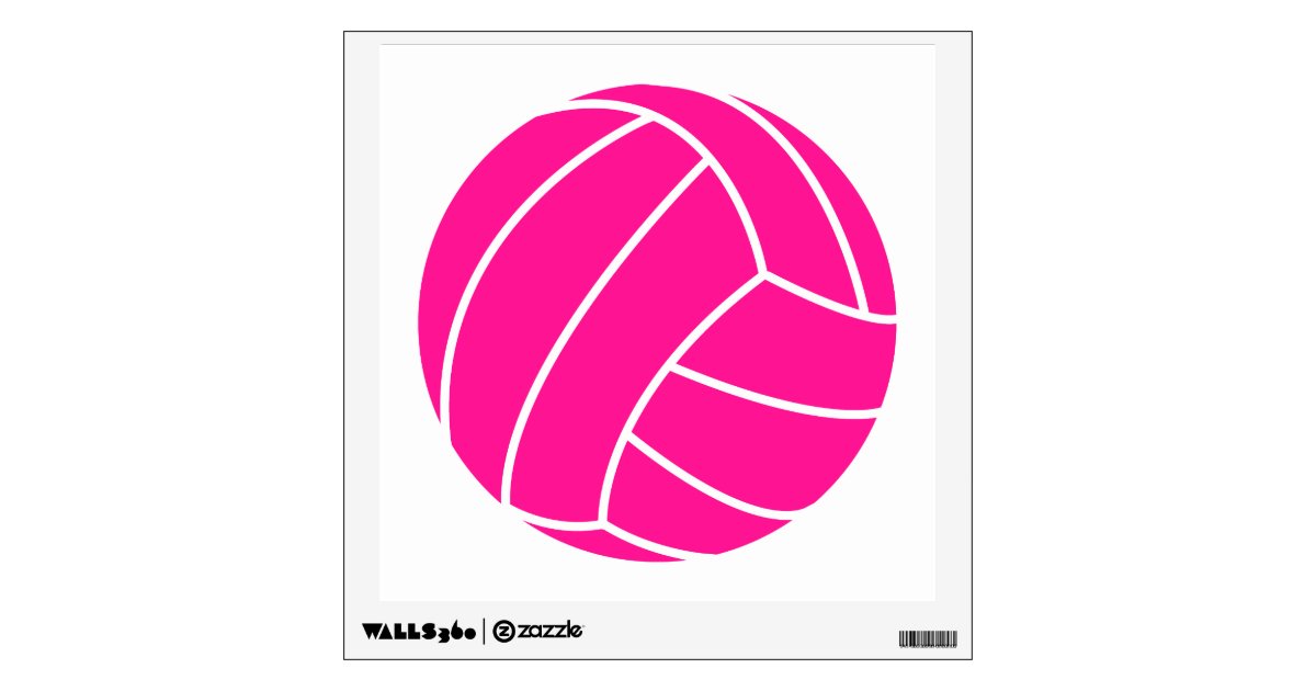 Hot Pink Volleyball Wall Sticker | Zazzle.com