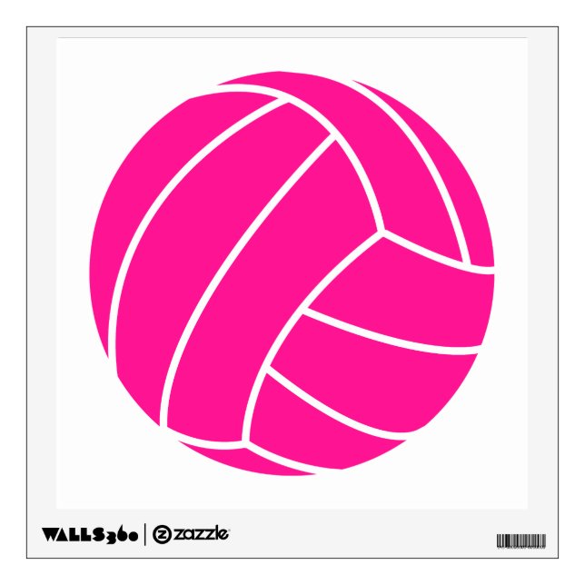 Hot Pink Volleyball Wall Sticker (Front)