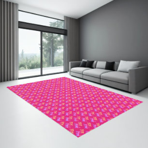 Hot Pink w name large indoor area rug