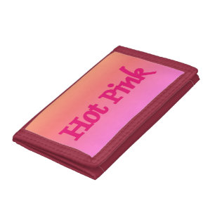 Hot Pink w name reverse wallet red trim