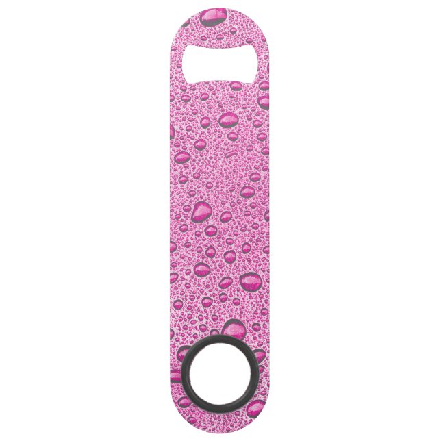 Hot pink water droplets bar key (Front)