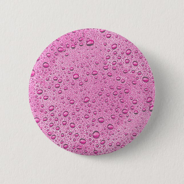 Hot pink water droplets button (Front)