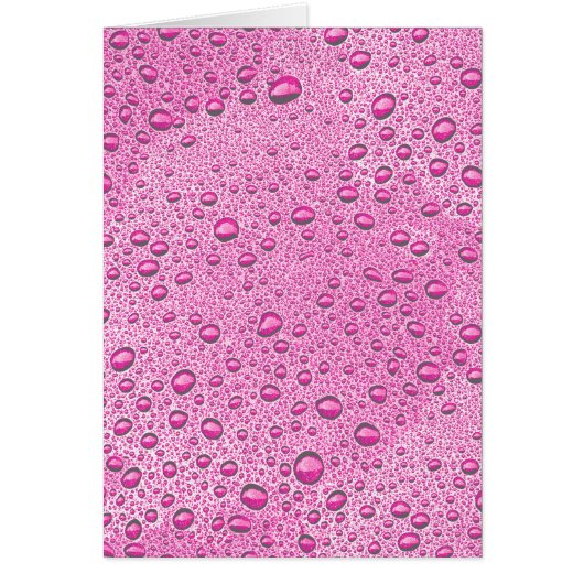 Hot pink water droplets cards (Front)