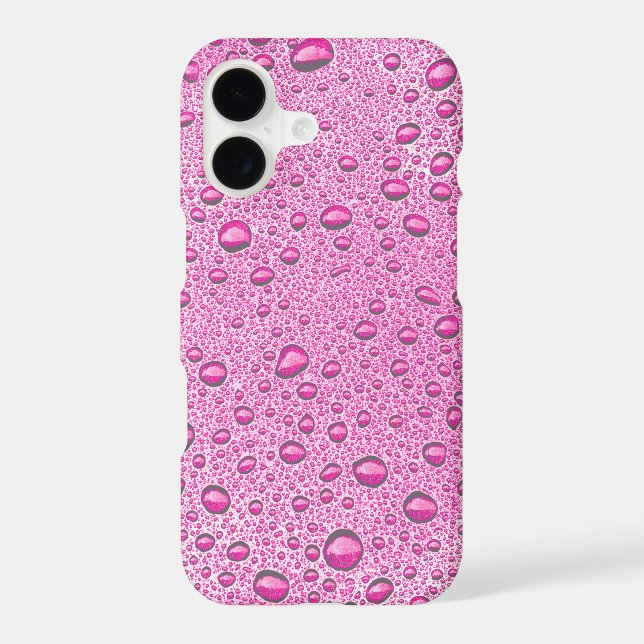 Hot pink water droplets Case-Mate iPhone case (Back)