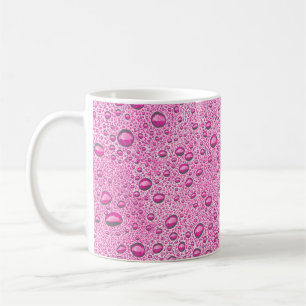 Hot pink water droplets coffee mug