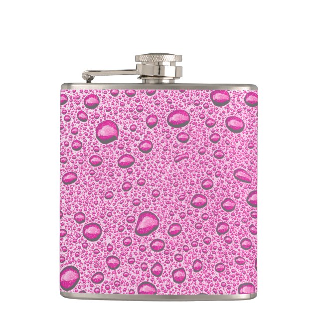 Hot pink water droplets flask (Front)