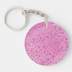 Hot pink water droplets keychain