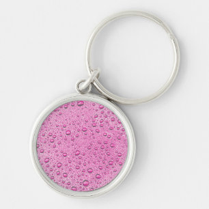 Hot pink water droplets keychain