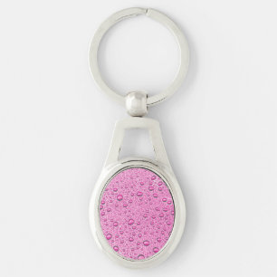 Hot pink water droplets keychain