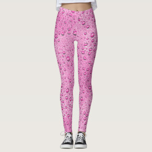 Hot pink water droplets leggings