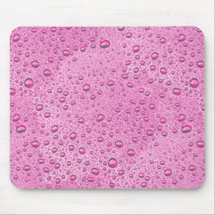 Hot pink water droplets mouse pad
