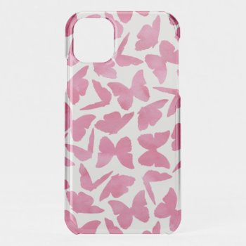 Hot Pink Watercolor Butterflies Iphone 11 Case by heartlockedcases at Zazzle