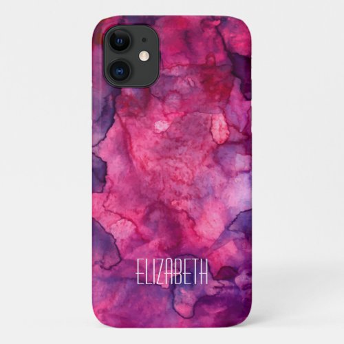 Hot Pink Watercolor iPhone 11 Case